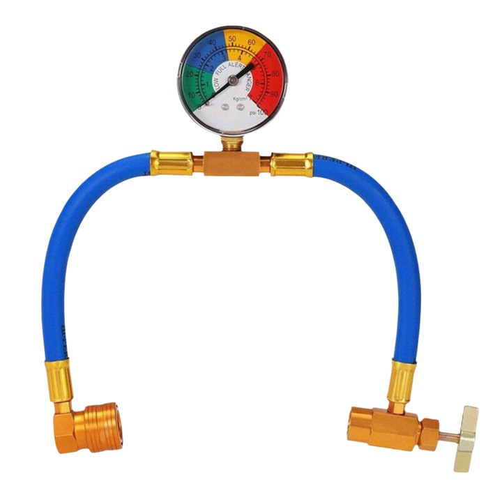 Conducta reumplere aer conditionat auto, filet M14, 20x20cm, presiune 600-3000PSI, R134A, 13mm