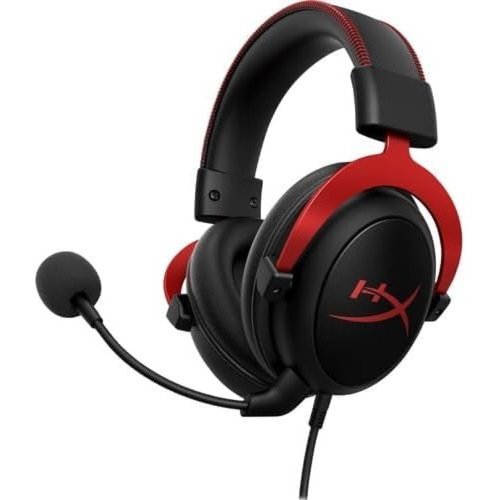 HyperX Cloud II gamer fejhallgató, 7.1 térhangzás, memóriahab, piros/fekete