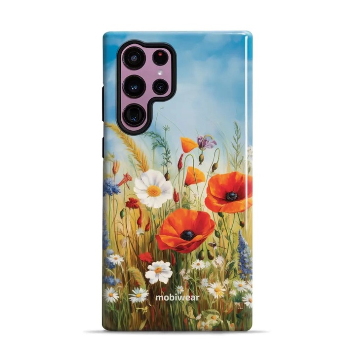 Калъф, Mobiwear - Elite Pro - EP43E за Samsung Galaxy S22 Ultra, Полски Цветя