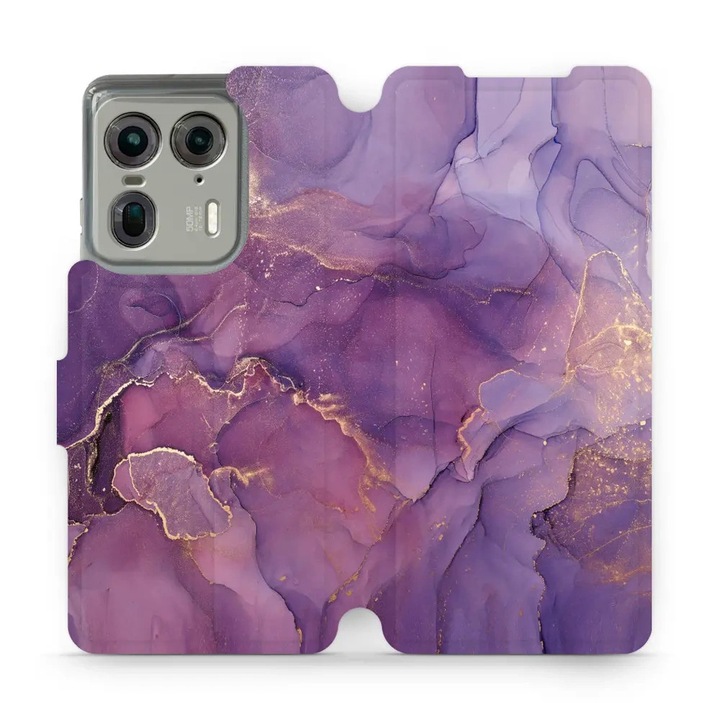 Калъф, Mobiwear - Book - VP20S за Motorola Edge 50 Ultra, Лилаво