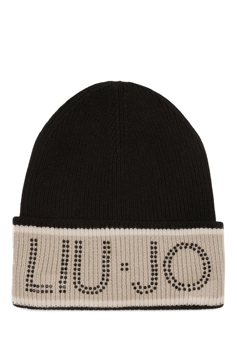 Liu Jo, Шапка с бродирано лого, Черен