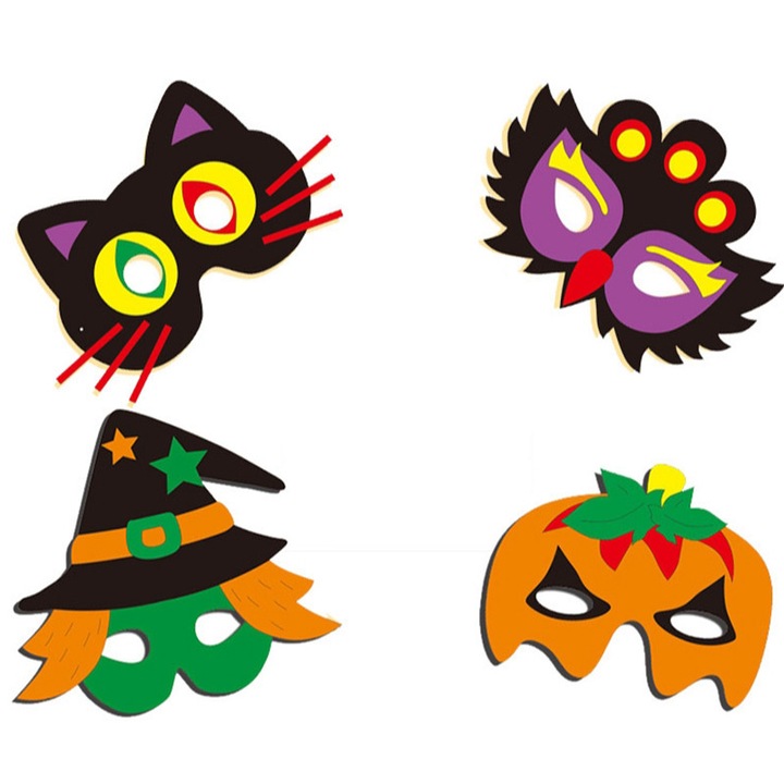 4 buc Masti de Halloween pentru copii, Masti de dovleac