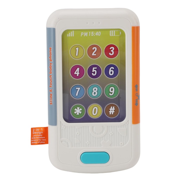 Játéktelefon érintőképernyővel és hangokkal, MorFansi®, oktató játék gyerekeknek, számok és zene tanulására, 1 éves kortól+, Fehér