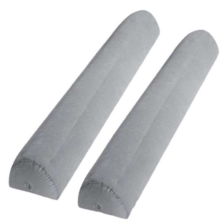 Set 2 bumpere gonflabile protectie pat, BOMSTOM, PVC, Gonflabile, Portabile, Gri, 127 x 20 x 15cm