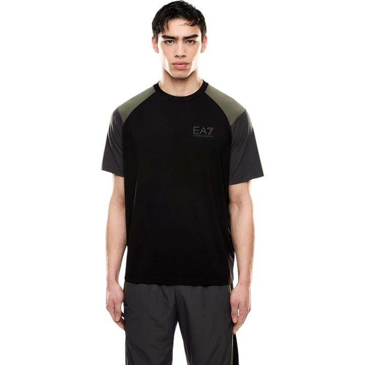 Tricou Emporio Armani EA7 ASV Athletic Color Block 47996, Negru