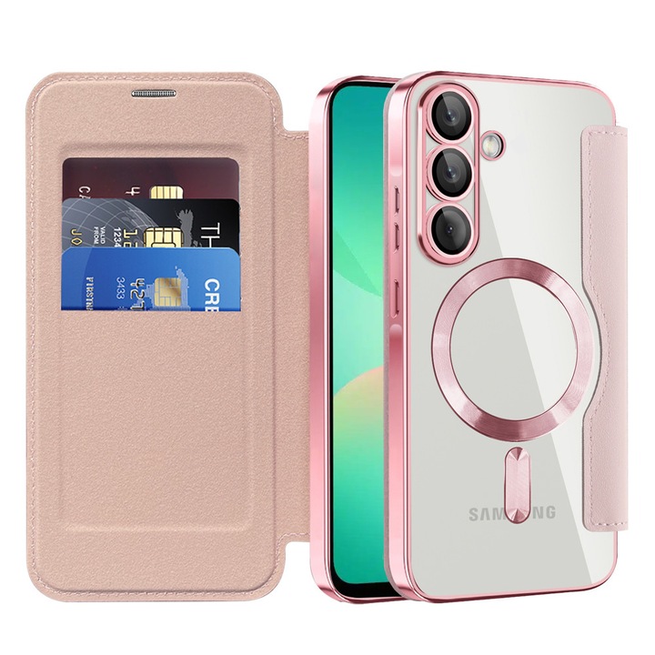 Husa pentru Samsung Galaxy A26 5G, SmartMag Book Case, C46, Piele ecologica, Pink