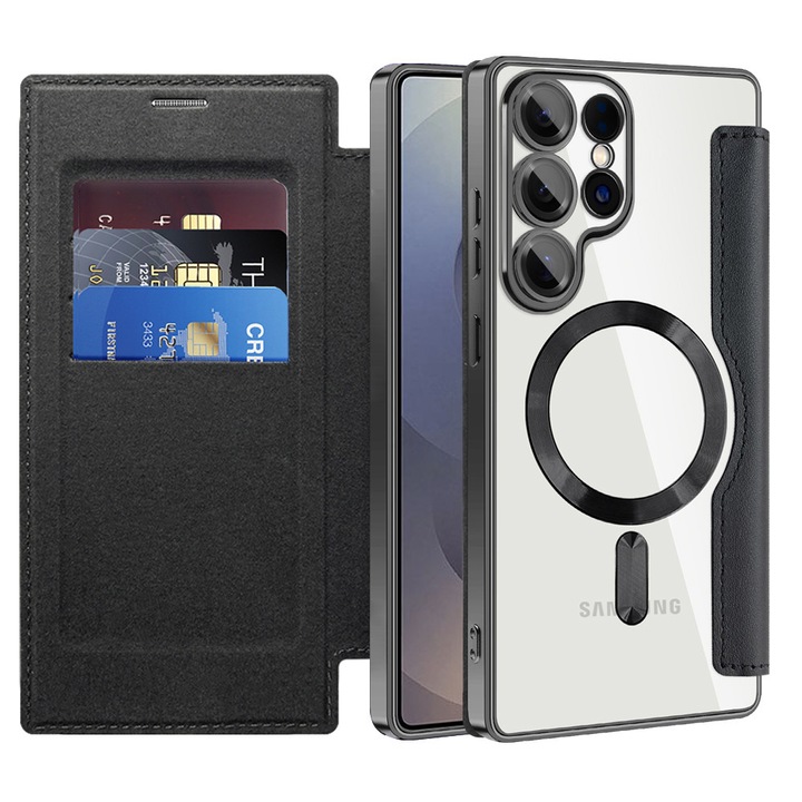 Husa pentru Samsung Galaxy S25 Ultra - Techsuit SmartMag Book Case - Black