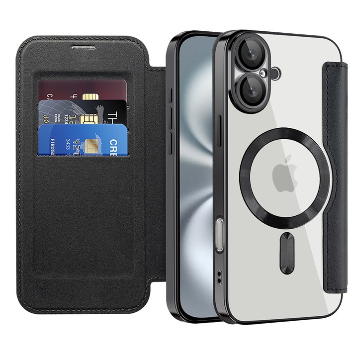 Калъф fixGuard SmartMag Book Case за iPhone 16 Plus - Black