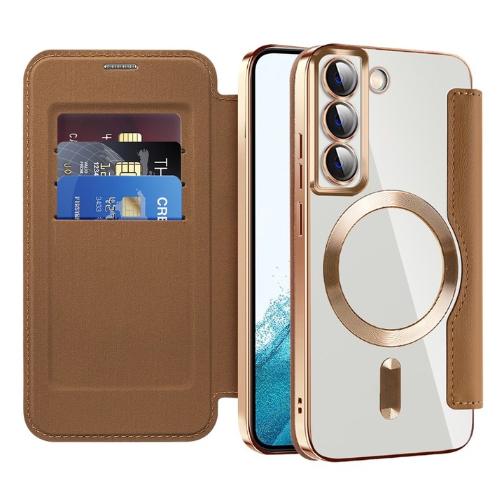 Калъф fixGuard SmartMag Book Case за Samsung Galaxy S22 5G - Brown