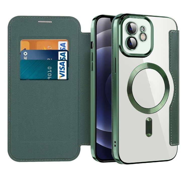 Husă pentru iPhone 12, Stef's Cat, TPU, Verde