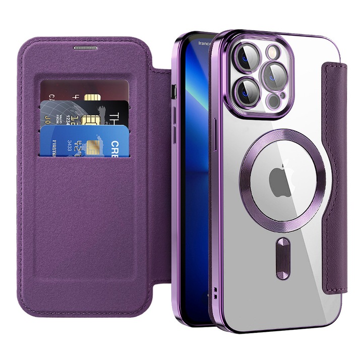 Husa pentru iPhone 13 Pro Max - Techsuit SmartMag Book Case - Purple