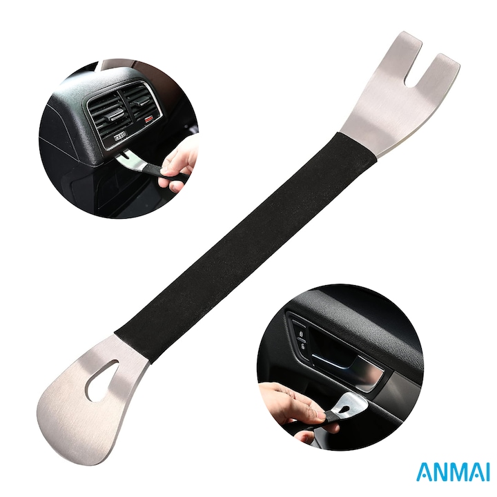 Anmai инструмент за демонтаж, За автомобили, Метал, за табло, врати, радио, навигация + Вътрешни и външни панели, Неръждаема стомана, Лесна употреба при Dacia, Renault, VW