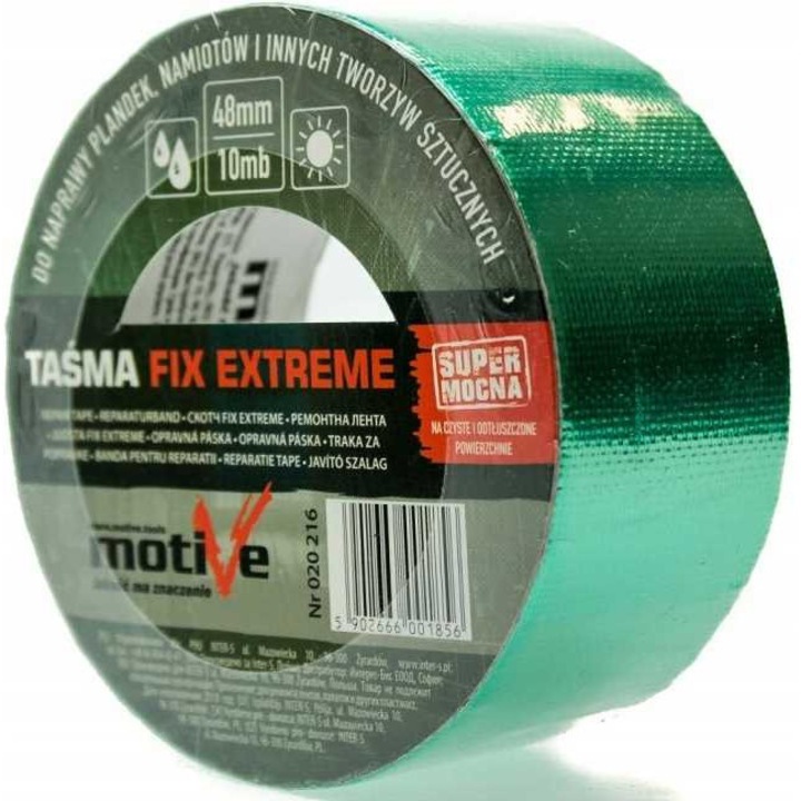 Banda reparare plase cort Motive Fix Extreme rezistenta verde 48mmx10m