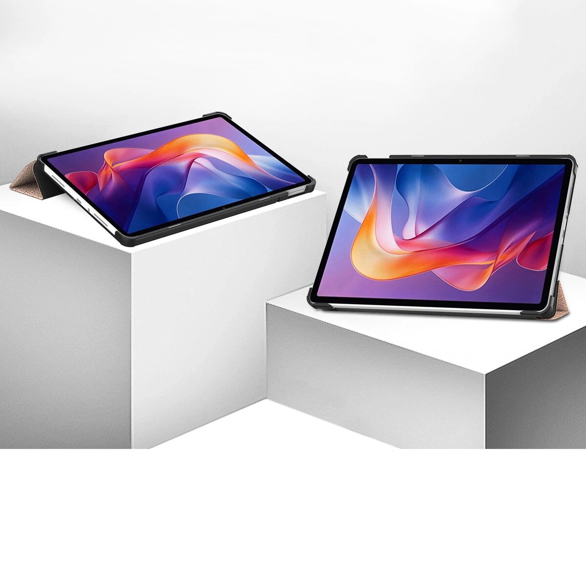 Husa tableta Bizon Case Tab Croc pentru Xiaomi Redmi Pad 2, aur roz