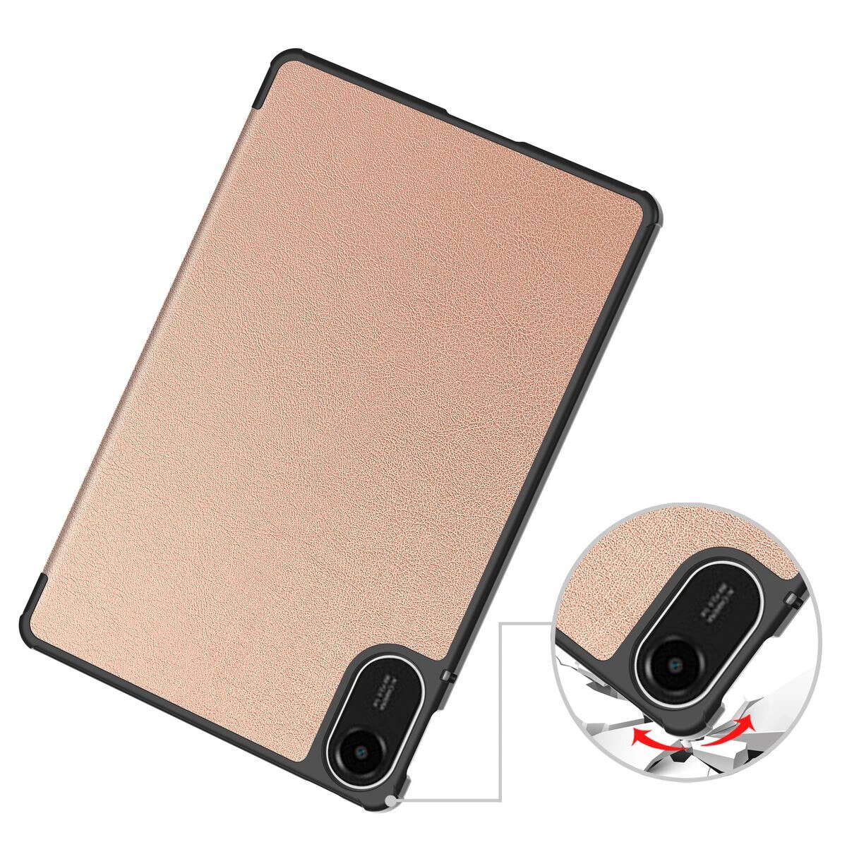 Husa tableta Bizon Case Tab Croc pentru Xiaomi Redmi Pad 2, aur roz