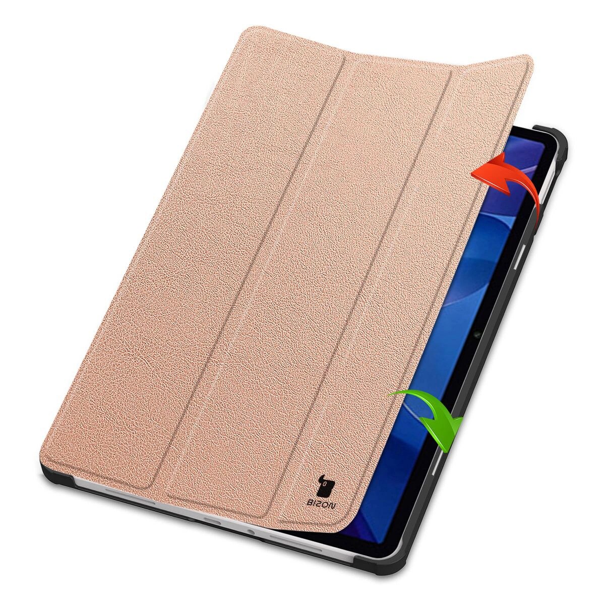 Husa tableta Bizon Case Tab Croc pentru Xiaomi Redmi Pad 2, aur roz