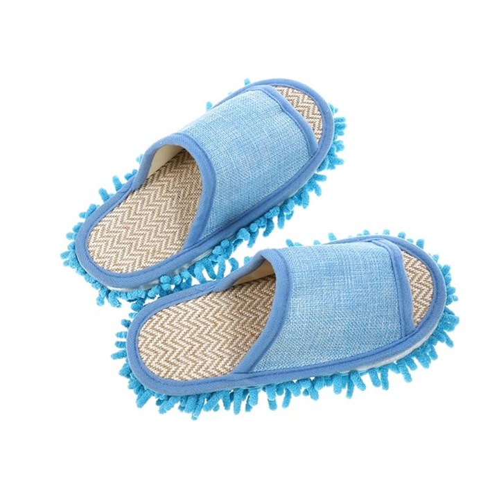 Papuci detasabili si lavabili, albastri, poliester, marimi 36-38