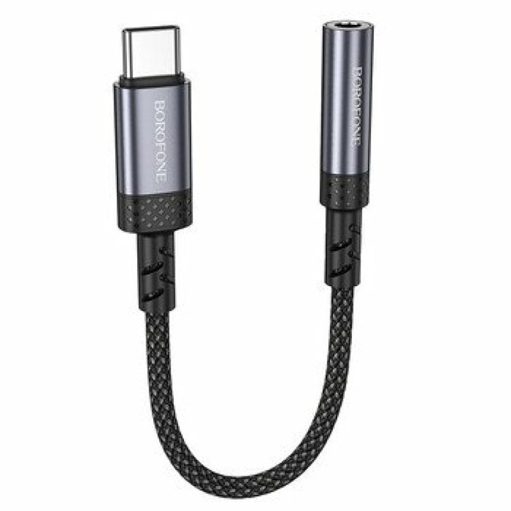 Аудио адаптер Borofone BV24 Graceful USB Type C - Jack 3.5mm, Сив