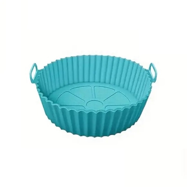 Tava silicon pentru Air Fryer, rotunda, multicolor, 20x6.5 cm