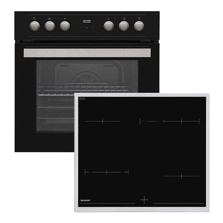 Set cuptor cu plita Sharp K-62DX19BM1-EU, 69 l, Display LED