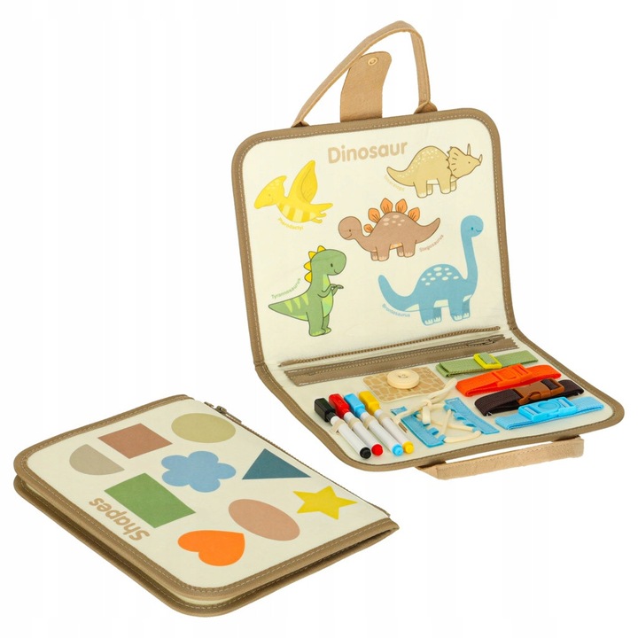 BEMI oktató tábla, dinoszaurusz modell, szenzoros, pasztell, 28x22x3.5cm