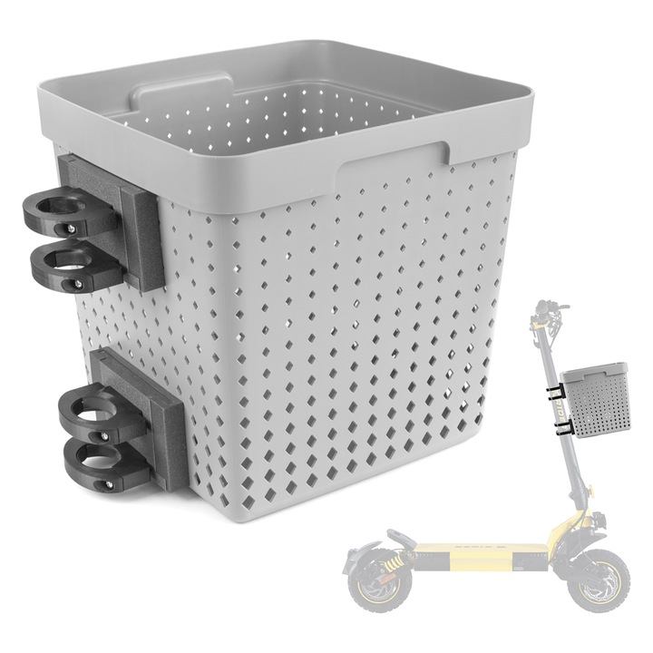 Cos de transport, Miniwalker, 10 Pro+, 21 litri, sistem de asamblare rapida, maner dublu, 8 capace de cauciuc, suruburi incluse, culoare grafit, durabil, stabil, material care reduce vibratiile, usor de asamblat