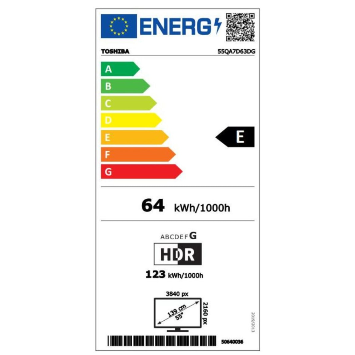 Televizor Toshiba QLED 55QA7D63DG, Ultra HD, 139 cm, Smart TV