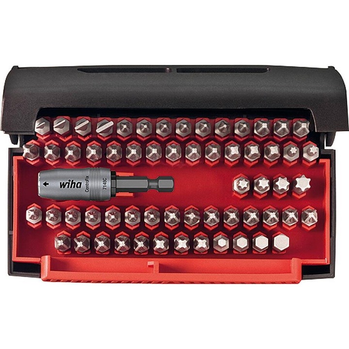 Trusă chei multifuncțională, Wiha, 61 piese, priza stea, Pozidriv