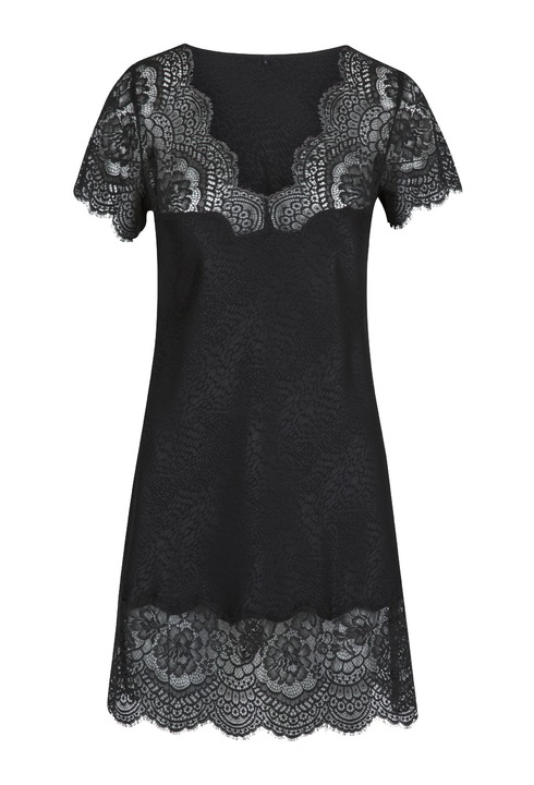 LingaDore, Camasa de noapte cu garnituri de dantela, Gri antracit, M