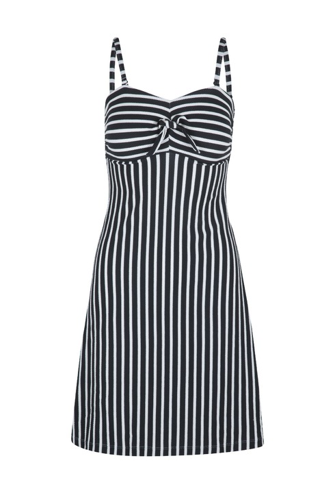 LingaDore, Rochie de plaja cu dungi, Alb/Negru, 44