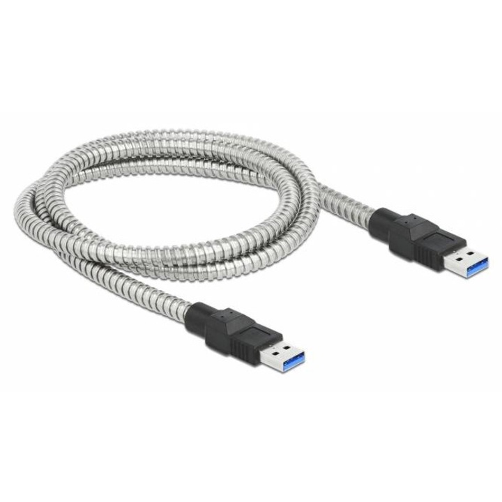 Cablu de date Delock USB-A - USB-A 1m Silver