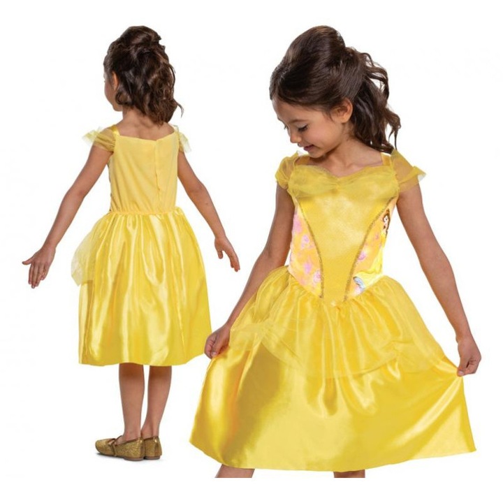 Costum carnaval pentru copii printesa Belle Basic, marime M ( 7-8 ani)
