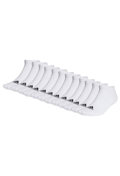 adidas adidas, Set de sosete scurte unisex cu logo -12 perechi, Alb