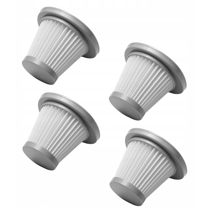 Set 4 Filtre Pentru Aspirator Vertical Deerma, Dx118C. Dx128C, Perie, Alb/Gri