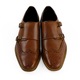 Pantofi barbatesti din piele tip monk maro cu catarame marimea 43