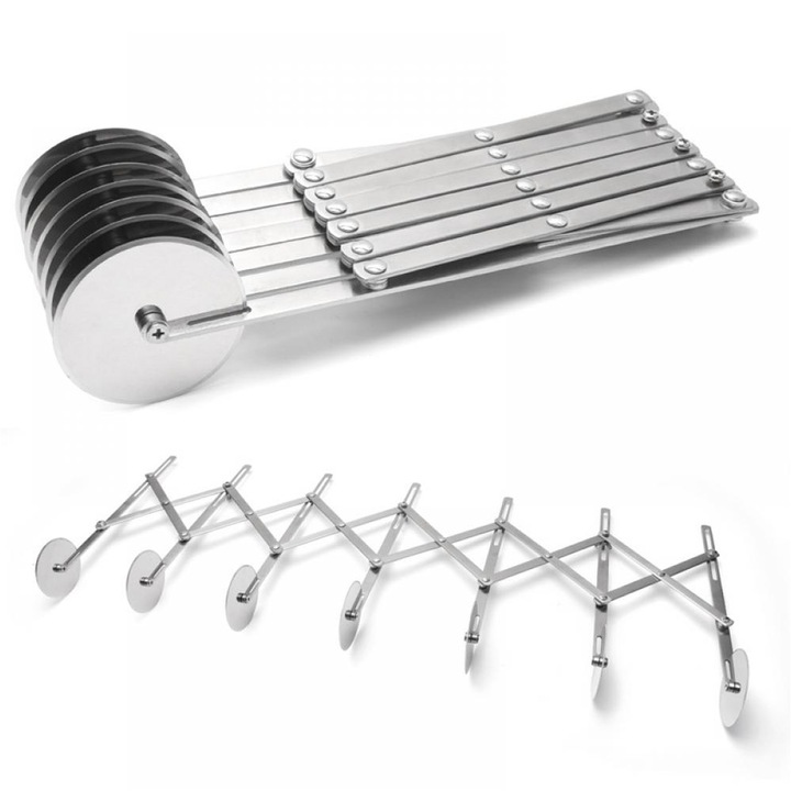 Cutit taiat pizza rotund, design ajustabil, inox, 357