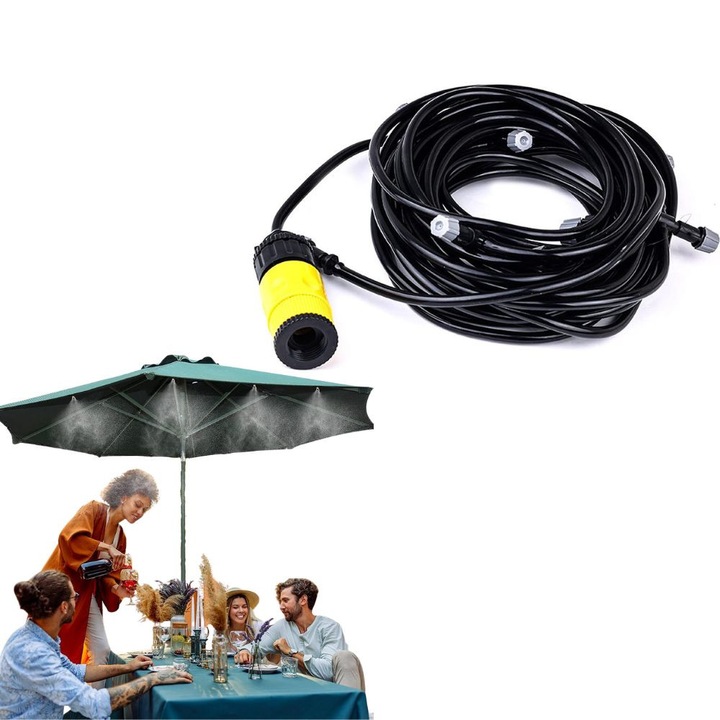 Комплект за охлаждане AquaLoop FONIX, 10 м, черен, гъвкав, за тераса и балкон