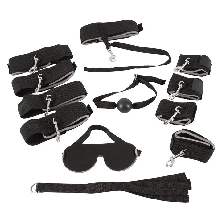 Комплект дъски за обвързване, You2Toys, 2 дъски 60x60 см, 4 белезника, 1 белезник за врата, 1 пръчка, 1 маска, черни