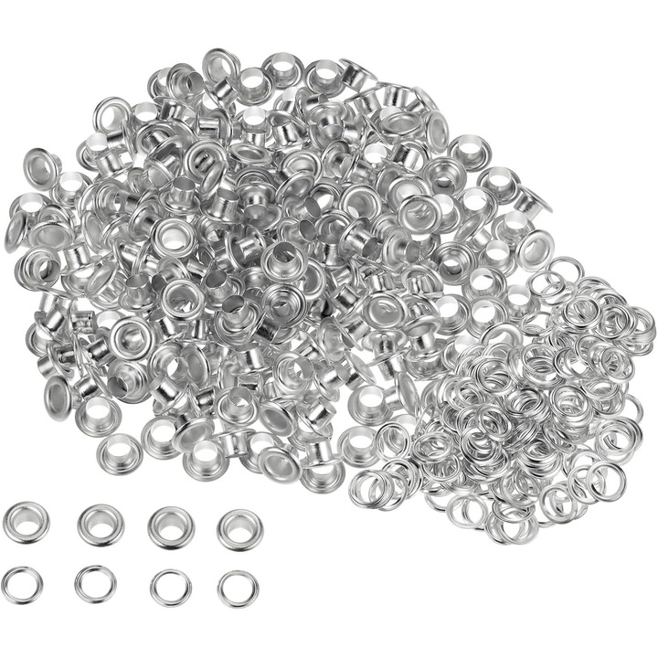 Set de nituri de 3/8 inch (10 mm), potrivit pentru nituri, bannere si postere. Ochiuri metalice pentru nituri, potrivite pentru tesaturi perforate, imbracaminte si curele