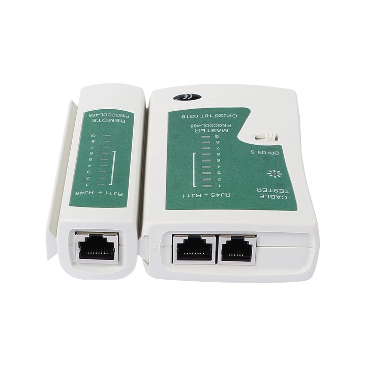 Hálózati kábel teszter, YACSEJAO, RJ45/RJ11/RJ12/CAT5/CAT5E/CAT6/CAT6A/CAT7 UTP csatlakozókhoz