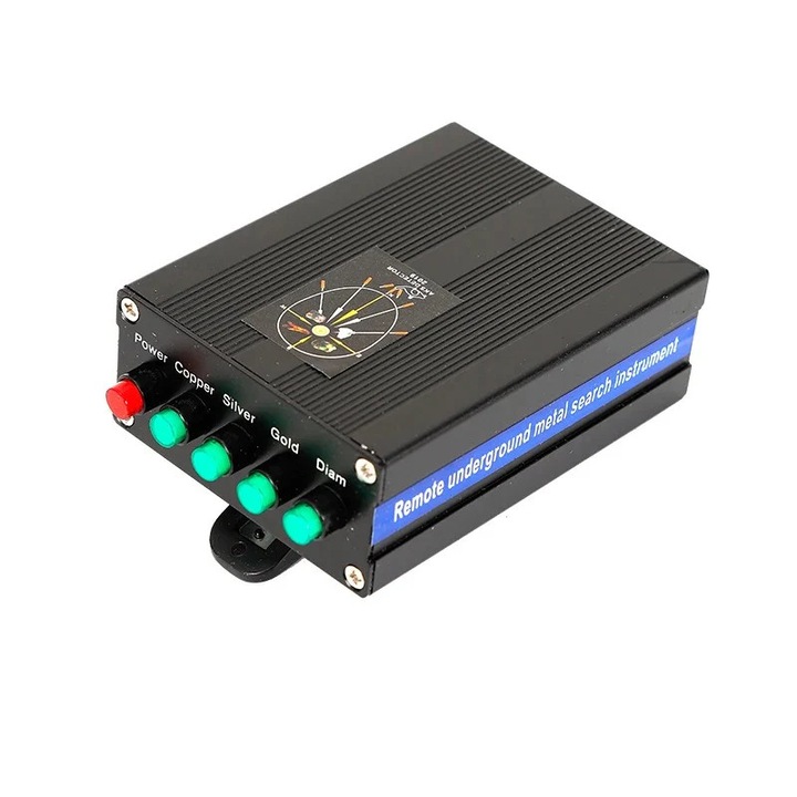 Металотърсач, двойна сонда, дълбочина 20 м, обхват 1000 м, захранване 12 V, черен