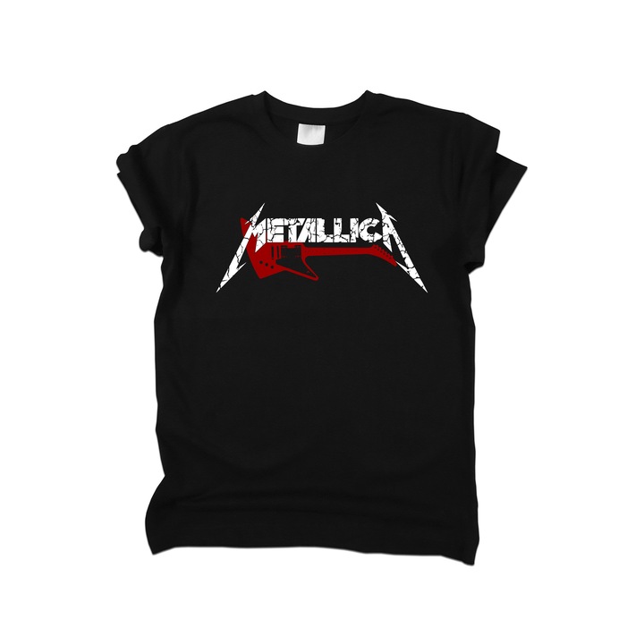 Gyerek póló, Rebel Icon, Metallica rockzenekar, gitár, Fekete