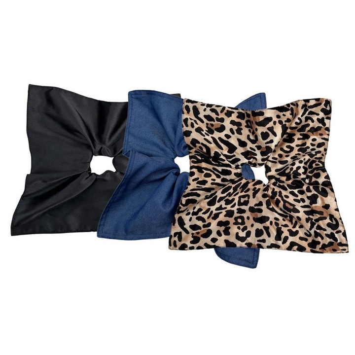 ebukurty Elastic pentru par din satin pentru prevenirea incretirii si ruperii firului de par, 3PCS, Multiculoare