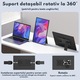 Qova преносим монитор, 1920x1200, USB-C и Mini HDMI – ултратънък, голям IPS 16:10 екран, портретен и пейзажен режим, съвместим с лаптоп, телефон, конзола, Windows, Mac, Android, Plug & Play, два високоговорителя, включен защитен калъф 16"