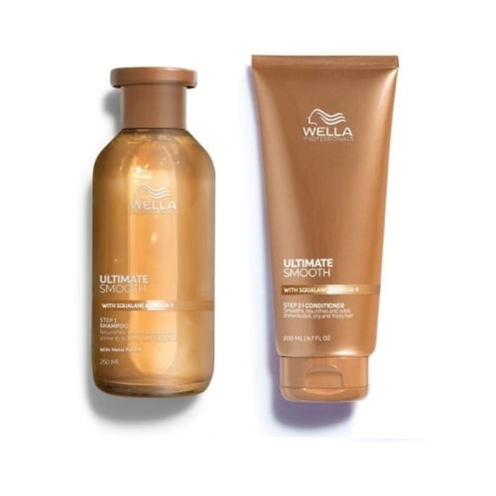 Pachet Wella Professionals Ultimate Smooth: Balsam 200ml + Sampon 250ml