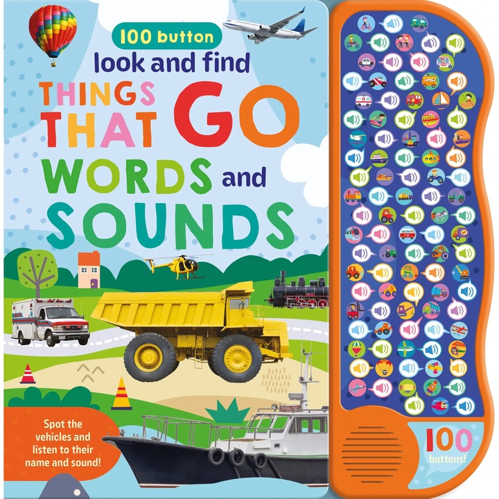 Carte pentru copii, NPP, Look And Find Things That Go - Children's 100 Button Sound Book, 1+ ani