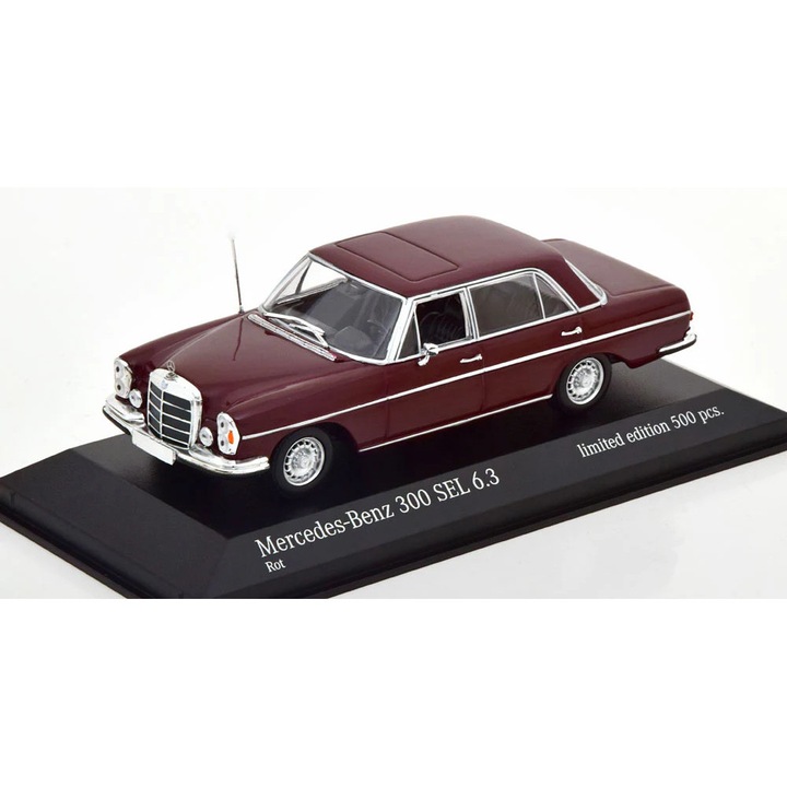 Mercedes 300 SEL 6.3 W109 Piros 1968 1:43 Minichamps autómodell