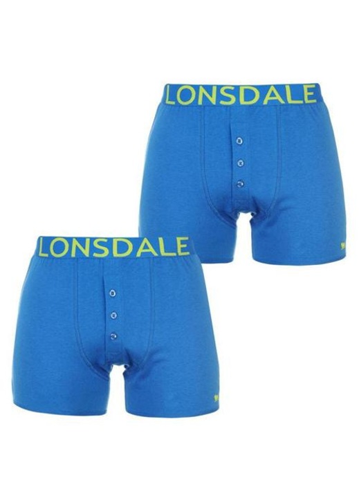 Boxeri barbati Lonsdale, 2 buc/set, albastru, marimea S