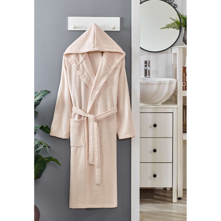 Színes pamut fürdőköpeny, 100% pamut, 3XL, bézs