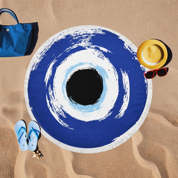 Плажна кърпа от памук, цветна, 150x150 см, 60% памук, 40% полиестер, многоцветна